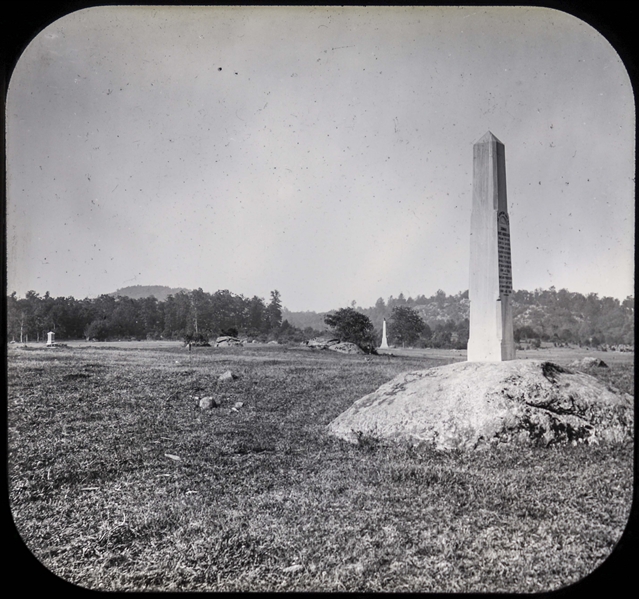 Civil War Magic Lantern Slide -- Showing the ''Bloody Wheatfield'' at Gettysburg